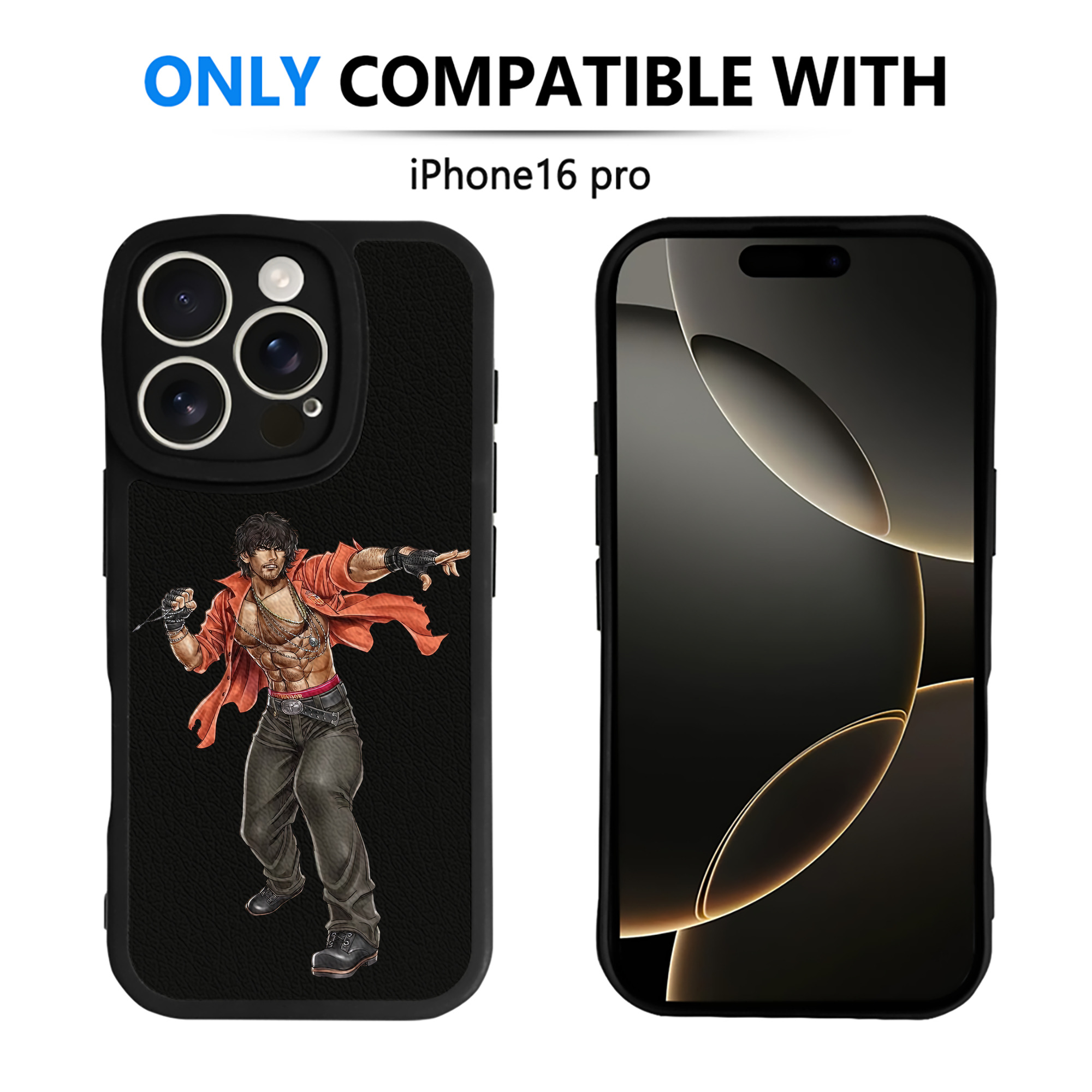 （画像用） 北斗の拳 Fist of the North Star 【iPhone 16シリーズ対応】シリコンスマホケース（レザー調） 材質：シリコン